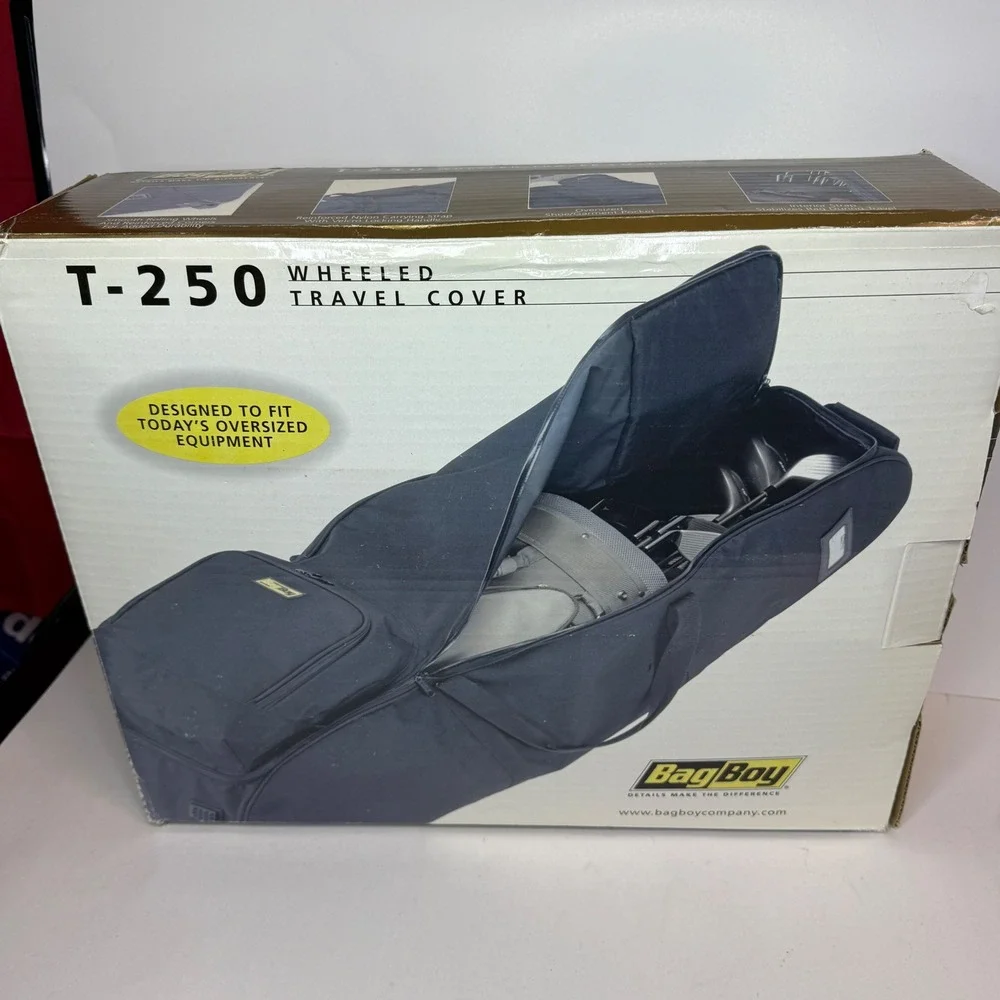 Bag Boy T-250 Wheeled Golf Travel Cover Black Waterproof 600D Polyester New